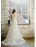 Two Piece Long Sleeve Ivory Lace Tulle Wedding Dress